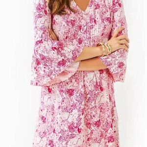 NWOT Lilly Pulitzer Fuchsia and White Patterned Dress